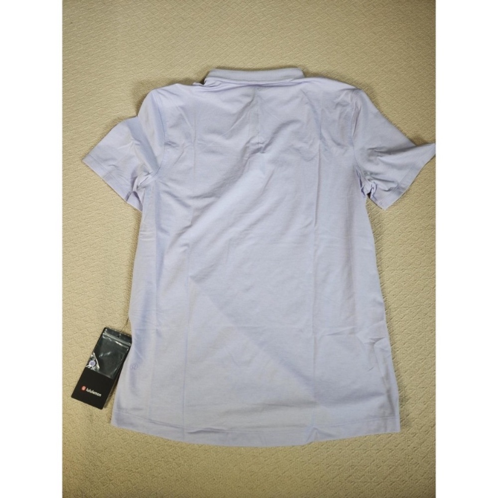 Lululemon Men’s Evolution Short Sleeve Light Purple Polo Shirt Large - Picture 7 of 9